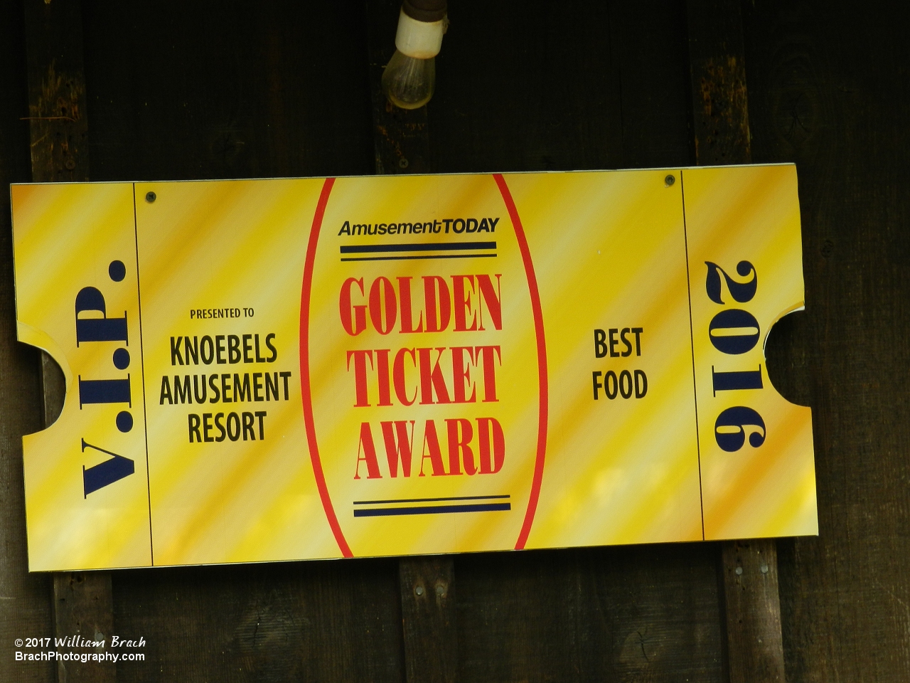 Knoebels was awareded the Golden Ticket for Best Food in 2016!