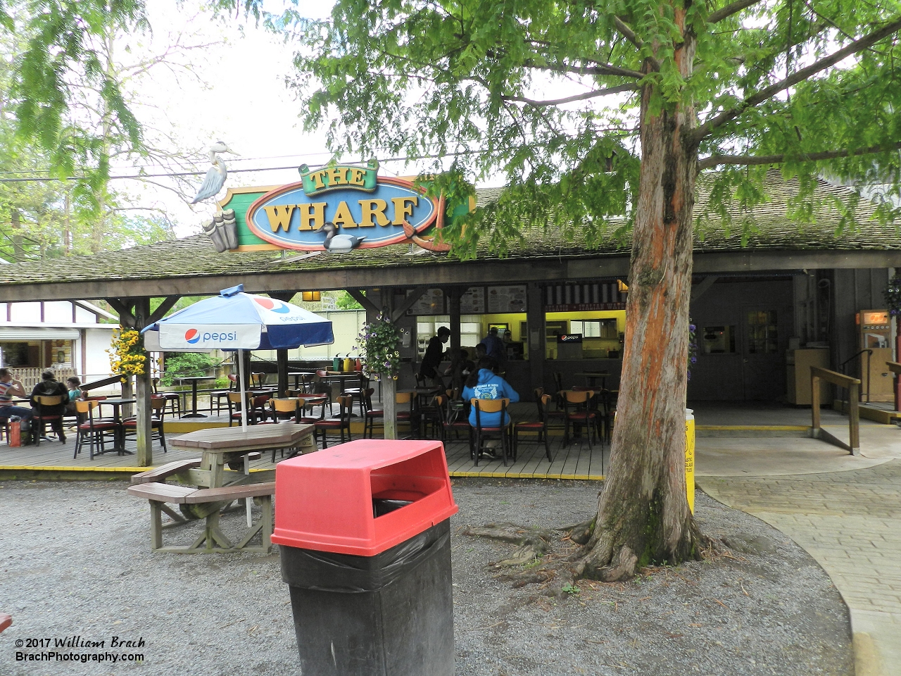 Great place to eat food in the park.  It's right next to the creek which is relaxing.