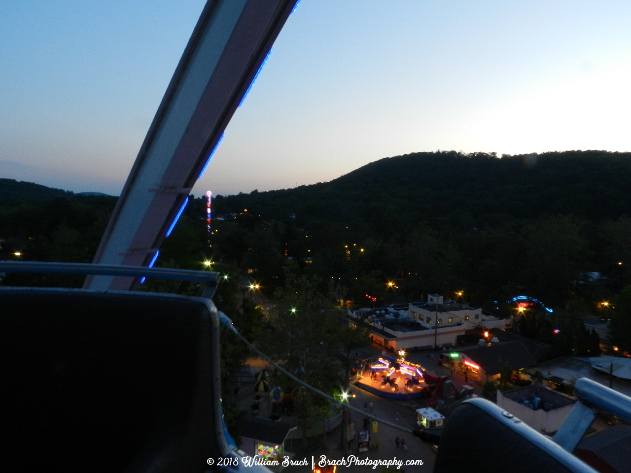 Knoebels all it up at night from the Giant Wheel.