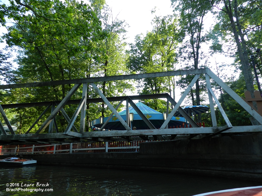 About to go under one of the bridges used by the Ole Smokey train ride.