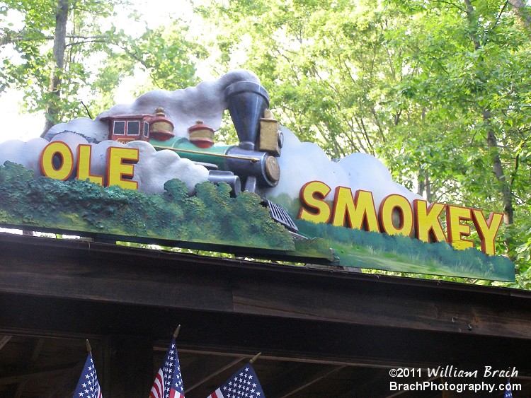 Ride sign for the other train ride at Knoebels.