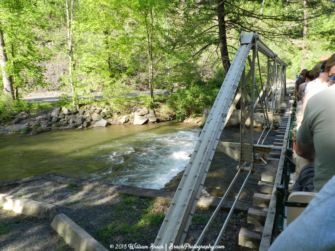 Crossing over the creek onboard the Ole Smokey train.