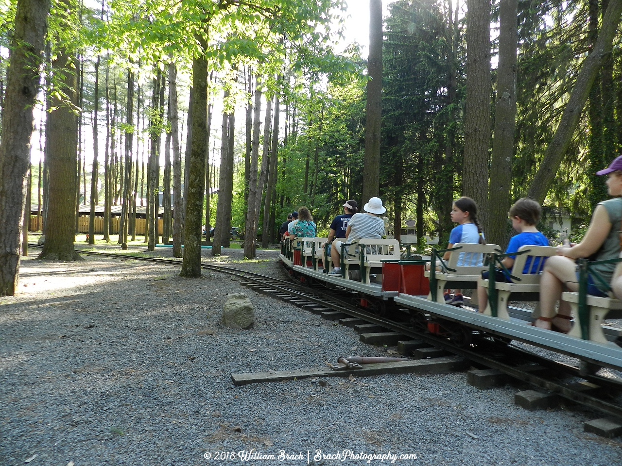 Train entering the second turn around.