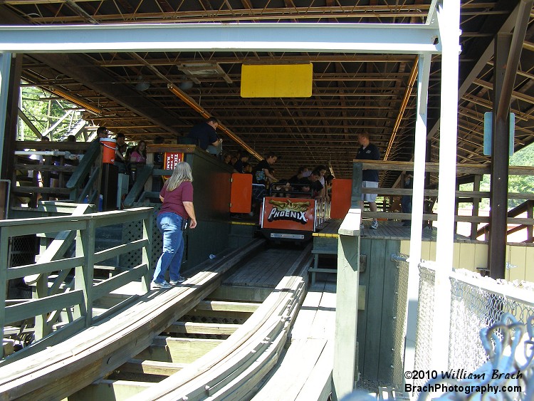 Here's the Orange train inside the station.