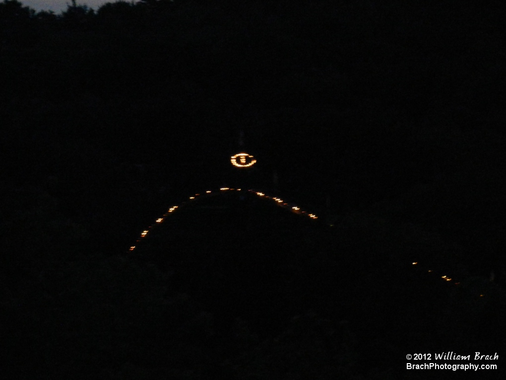 Lift Hill and the orb at night.