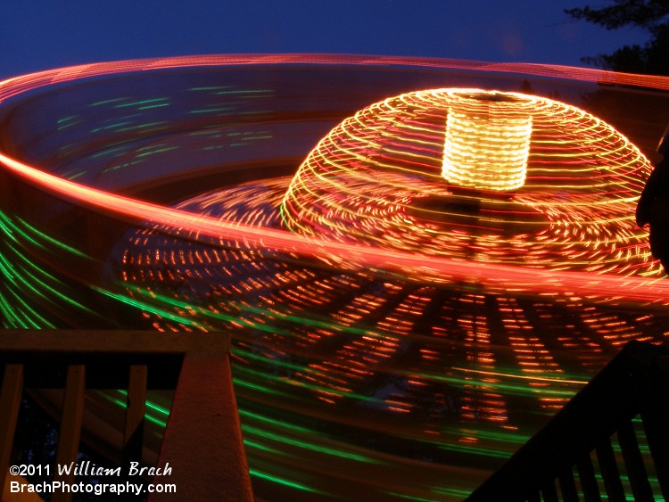 View of Round Up in motion at night!