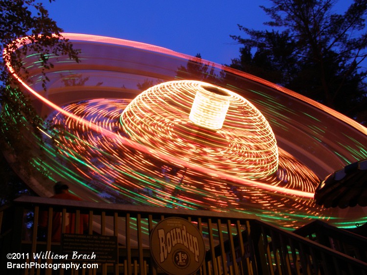 Beautiful lights on Round Up at Knoebels!