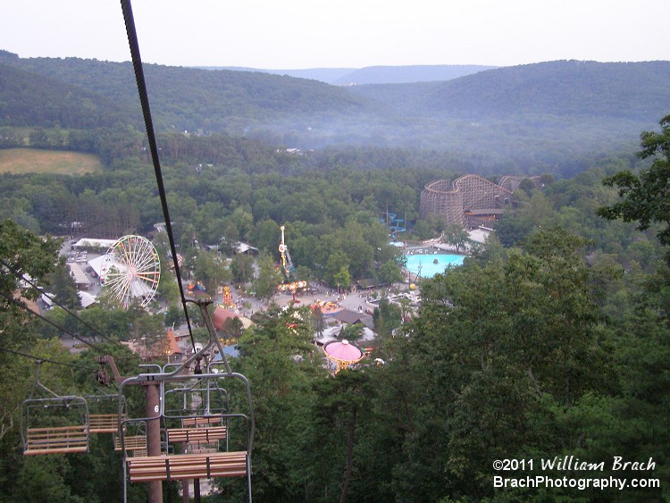 You can see most of the park on the ride back down.  Love how the fog is starting to roll in.