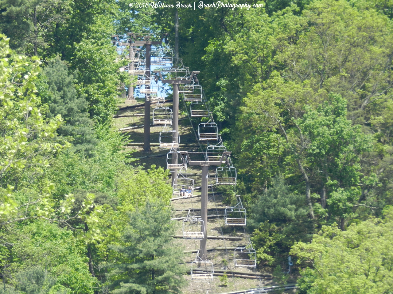 Sky ride up and back down the mountain at Knoebels.