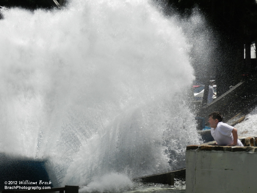 Boat hitting the water.