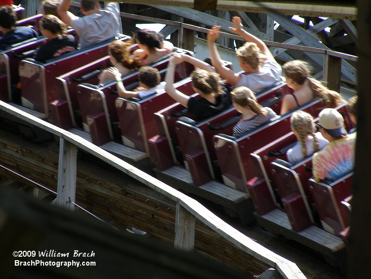 Twister's purple train running the course.