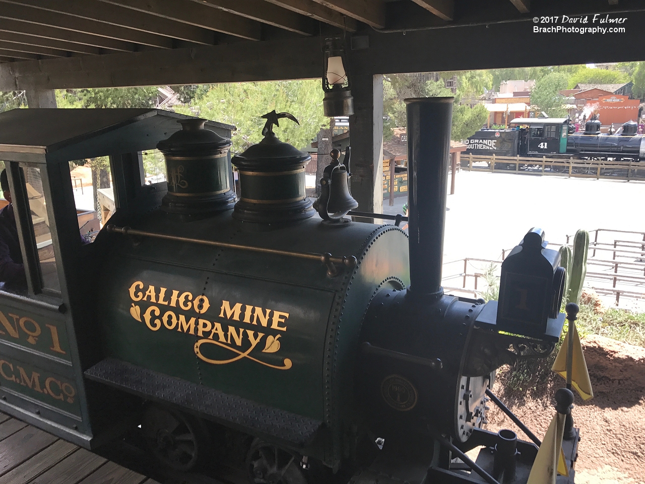 The lead car of the Calico Mine Ride train.