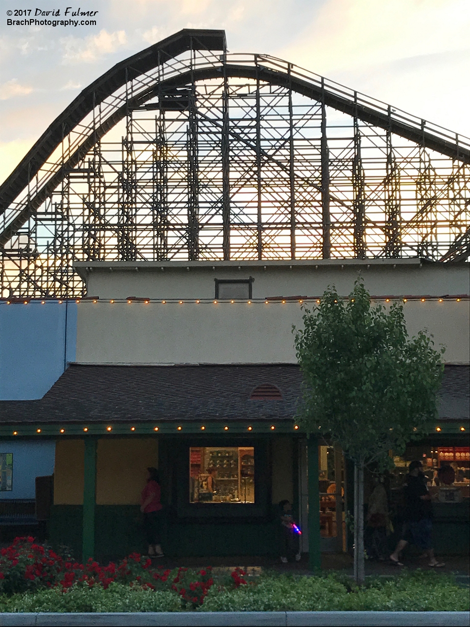 GhostRider's lift hill behind the brake run.