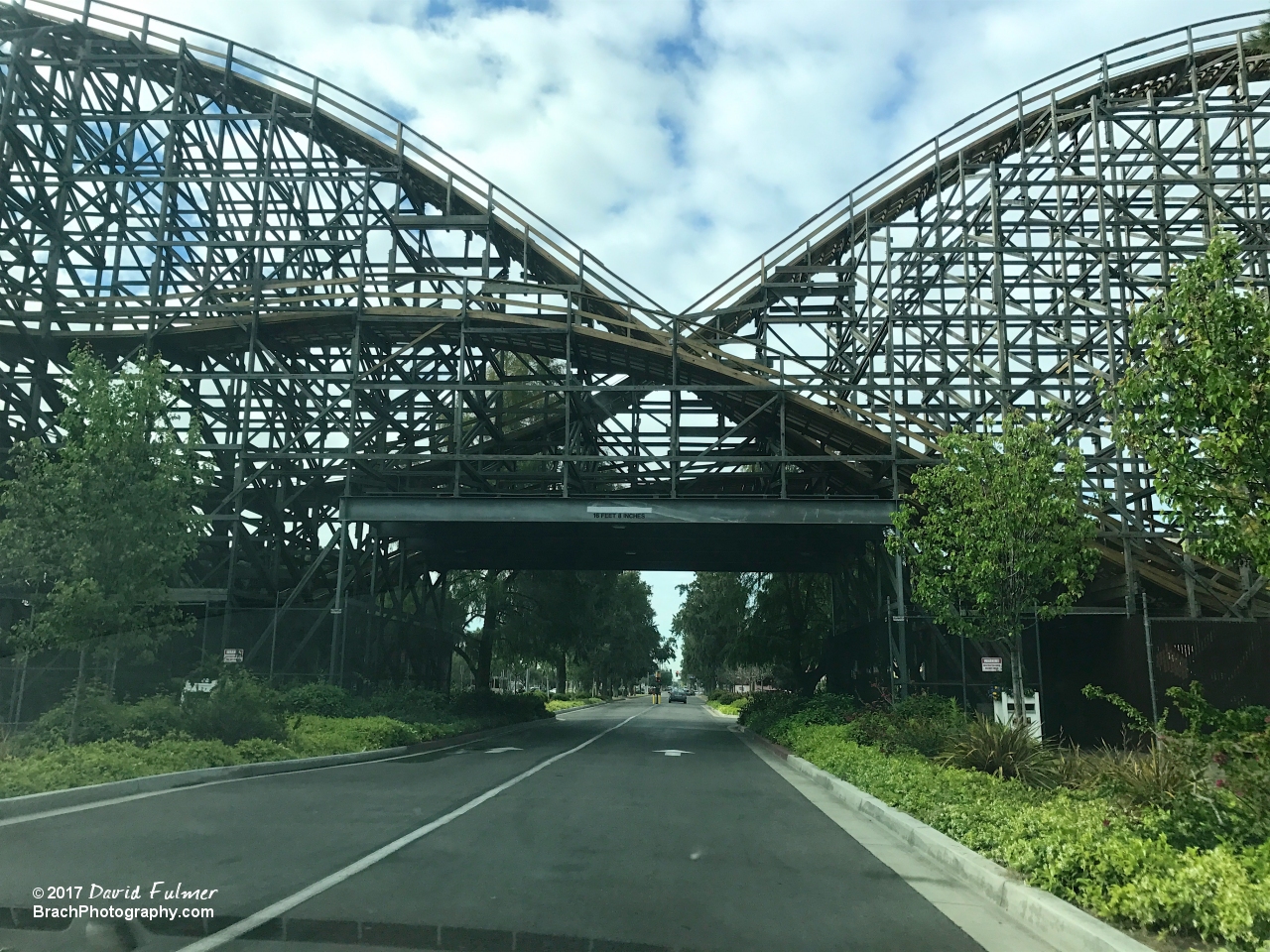 To get to the parking lots on Grand Ave., you need to go under GhostRider.