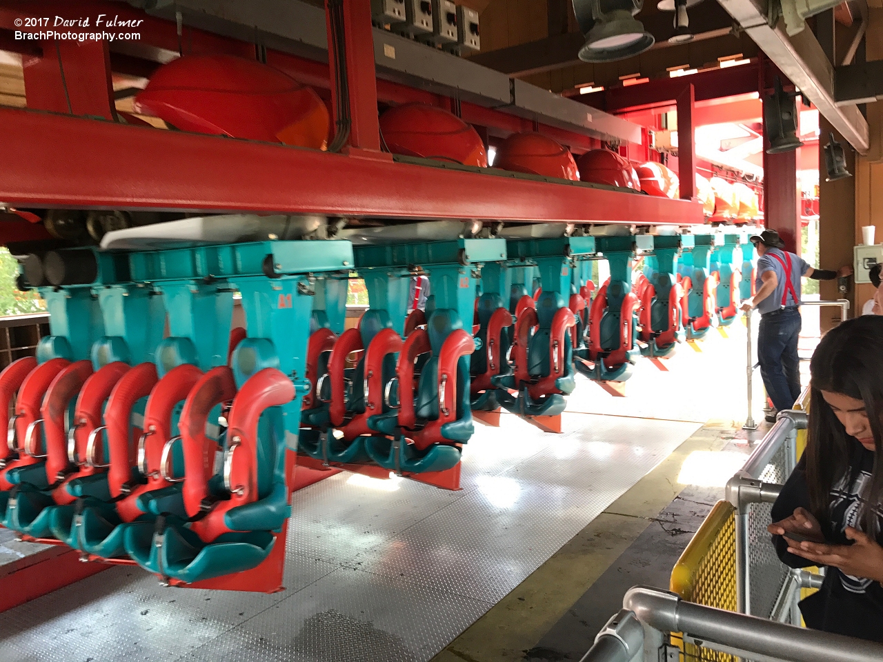 Inside Silver Bullet's station as the train enters.