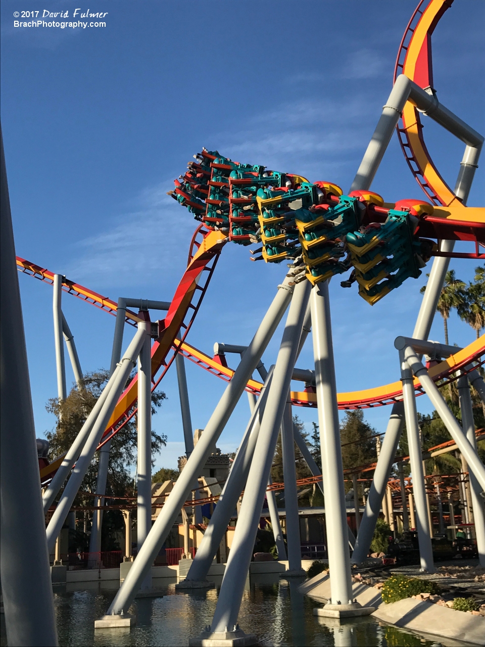 Silver Bullet train entering the Zero-G spin.