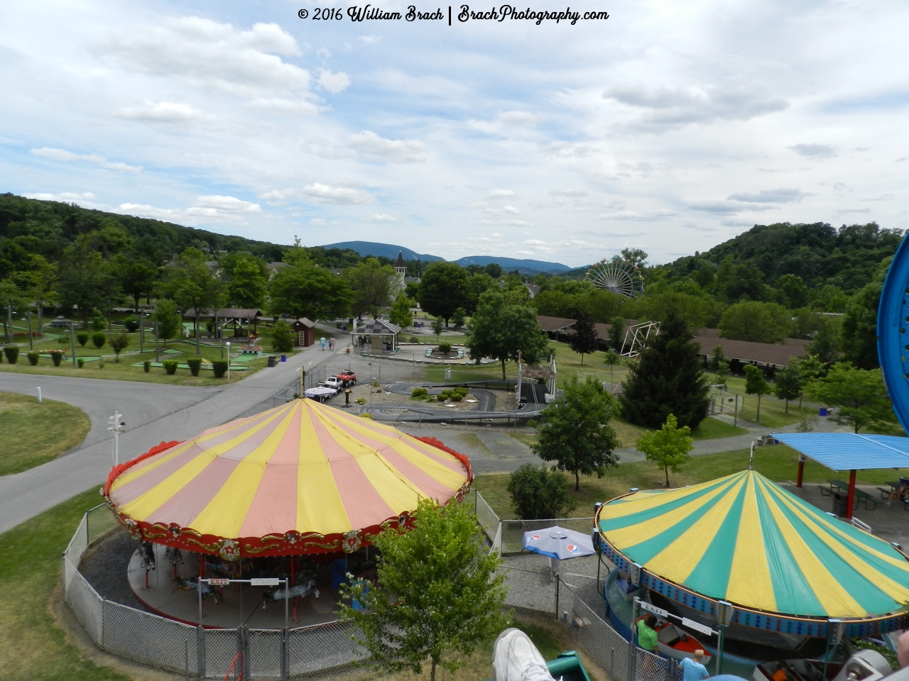 Views of the park from the Ferris Wheel.