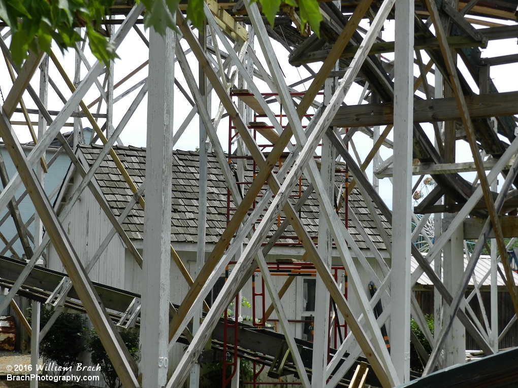 Leap the Dips was not operational on July 2, 2016 due to improvement work being done on it.  Here you can see some scaffolding up on the ride track.