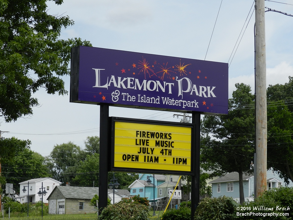 Sign outside the park.