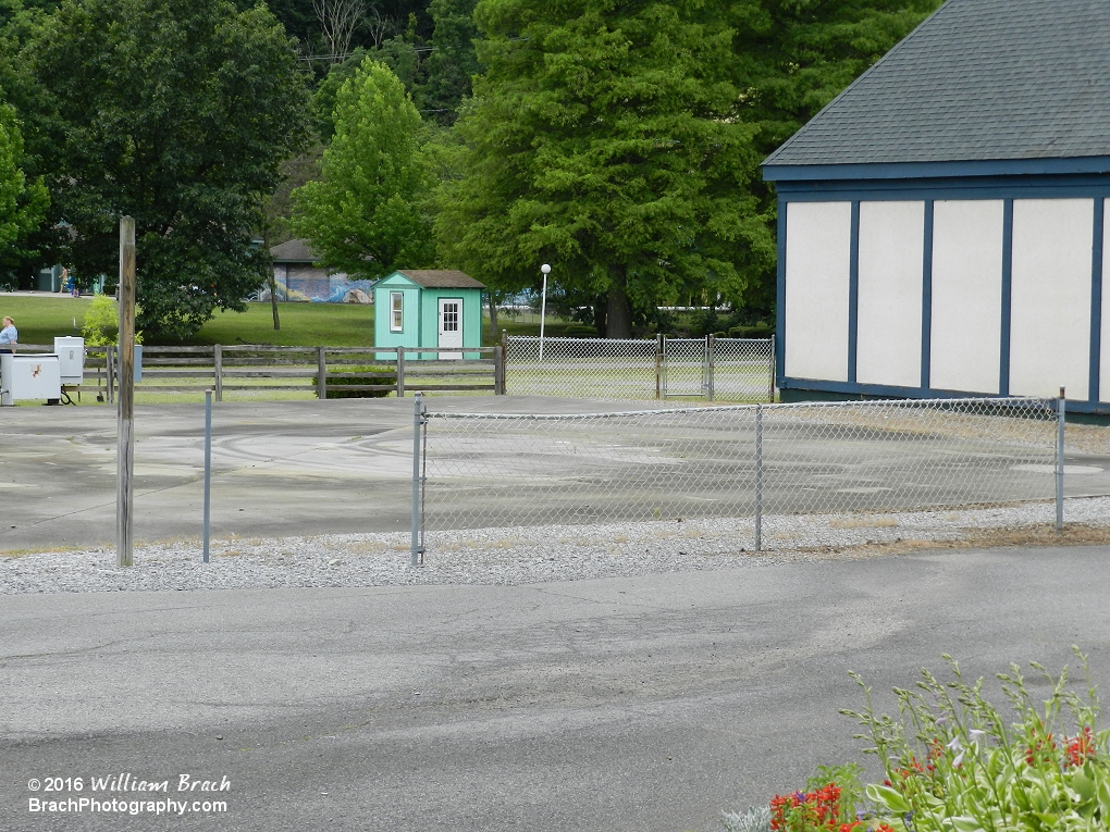 This pad once housed a Monster ride similar to the first generation monster they had when we visited in 2016.  They had plans to build another ride there, but with the park closing for renovations, they decided not to build it.