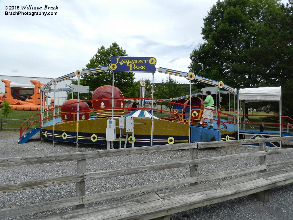 Classic amusement park staple - the Tilt-A-Whirl ride.