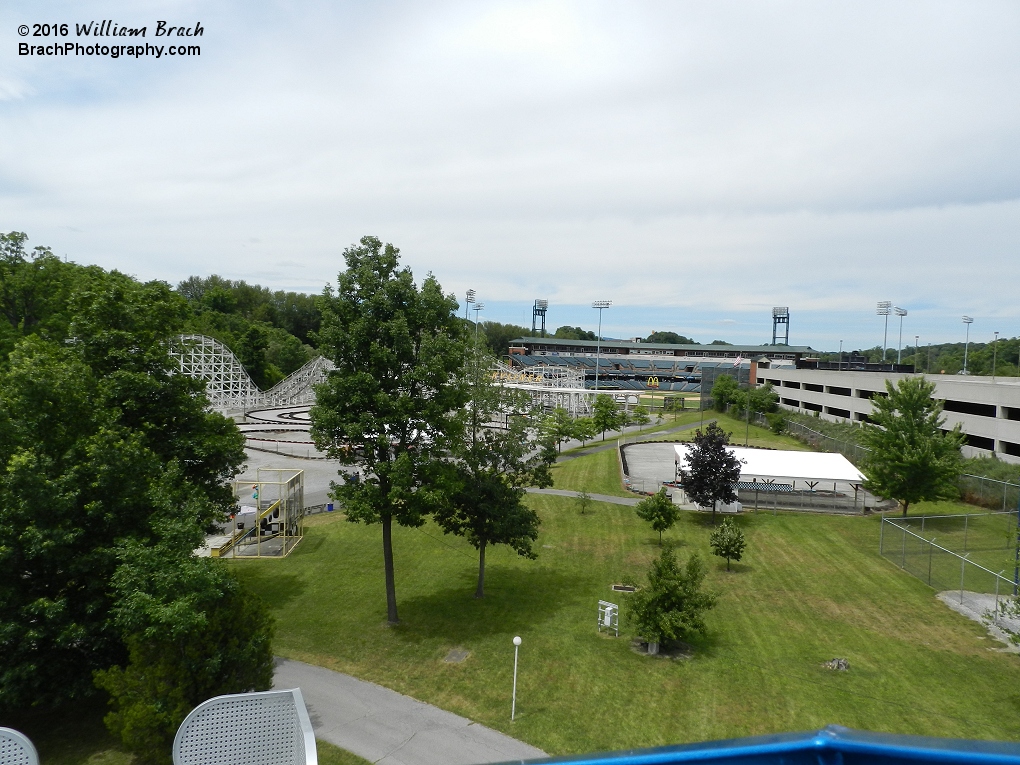 Looking towards Skyliner and the Curve's stadium.