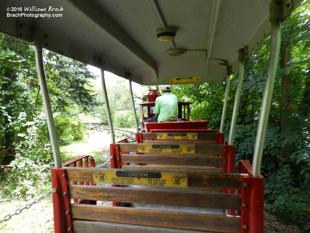 Raking a ride on Lakemont's railroad!