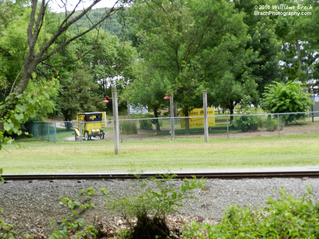 Lakemont's train goes past the Tin Lizzy ride as well as Skyliner.