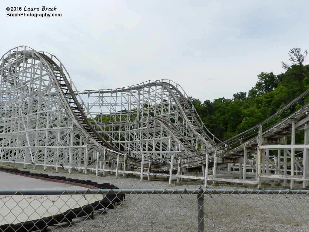 Skyliner is a double out-and-back coaster.  Here's a look at both turnarounds on the ride.