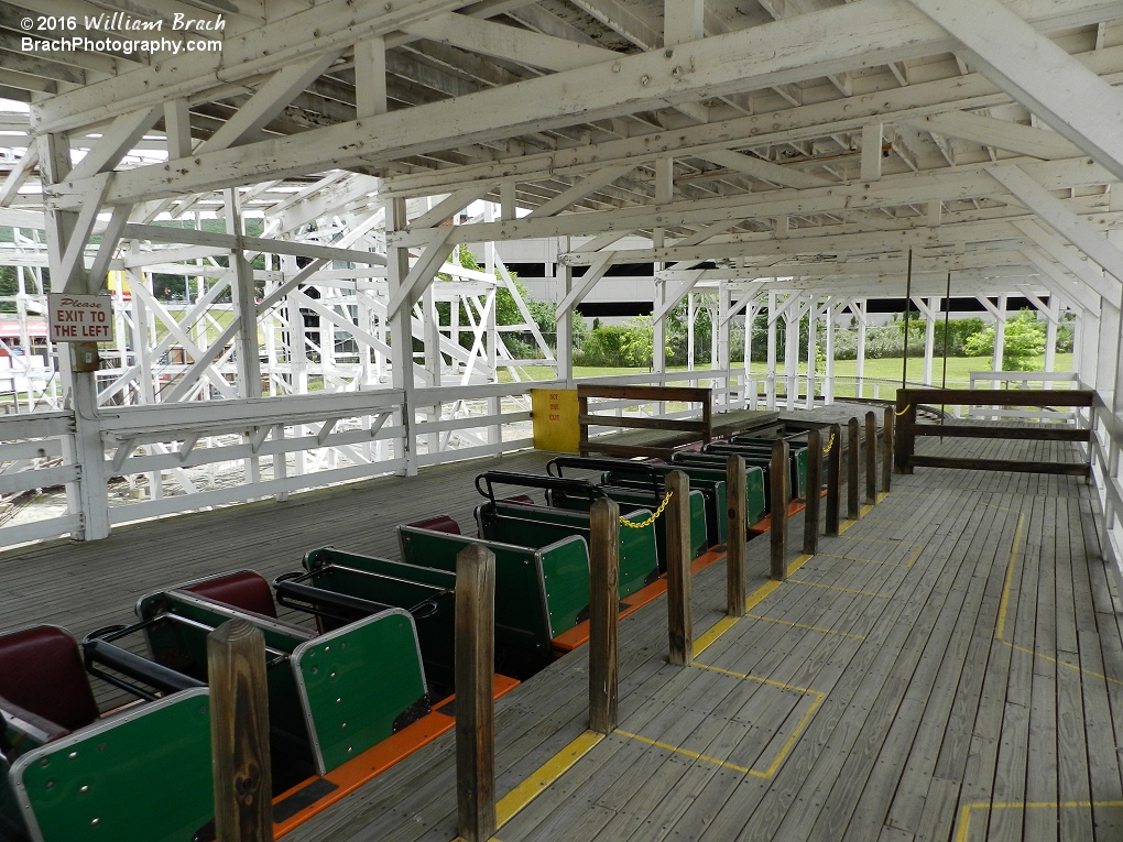 Skyliner train sitting in the station awaiting the next group of riders.