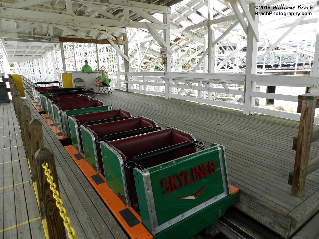 Looking at Skyliner's station with the train in it.