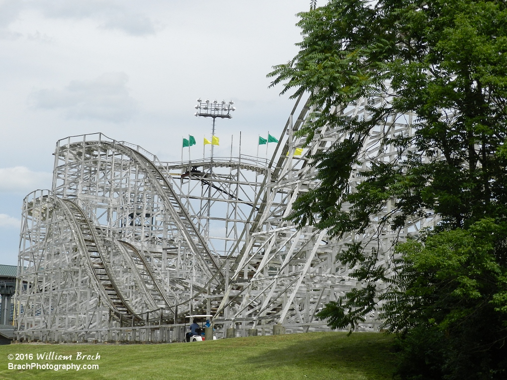 Looking at the coaster from the railroad.