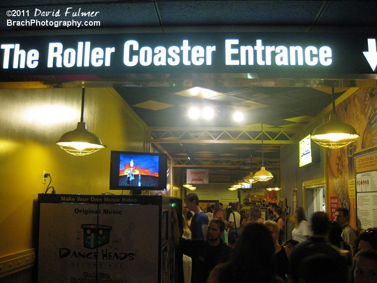 Although this is pretty small and crowded.  On the back is the queue line.  The door on right is Roller Coaster store.