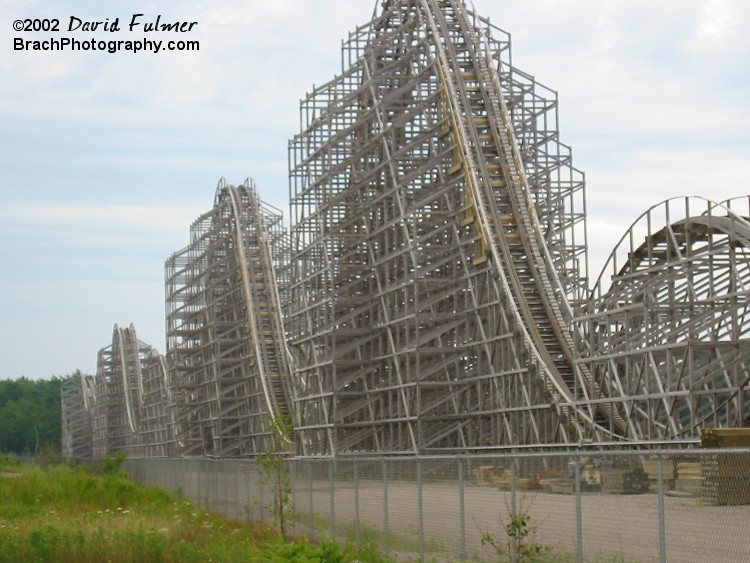 The coaster reaches a top speed of 65mph.