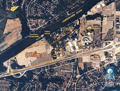 A bird's eye view of what would happen to the theme park. (Image generously STOLEN from OpryMills.com back in 2000)