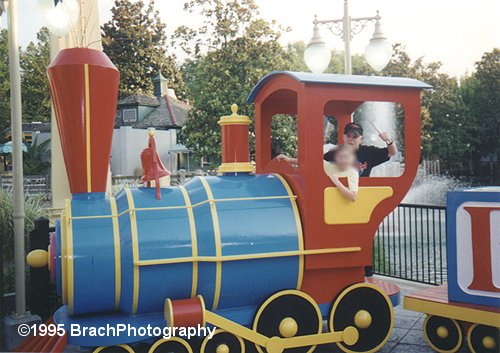 Me along with my sister on the Climbing Train the park had in its Kids Club.