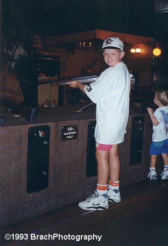 Me posing for a shot in 1993 at the Stockade Arcade next to the 50's Sky Ride station.