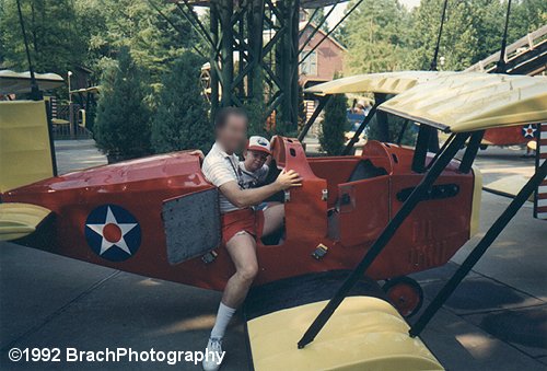 Me with my father boarding the Barnstormer.