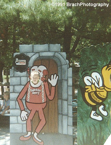 This was back in the days when General Mills Cereal was the park's major sponsor.  I never even tried the Franken Berry cereal as a kid, but I chose to pose behind the board for this photo.