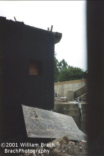 Peeking through the gate at what is left of the station structure.