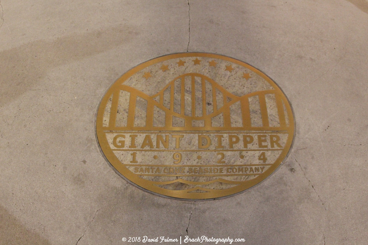 Giant Dipper logo sign stampped into the walkway.