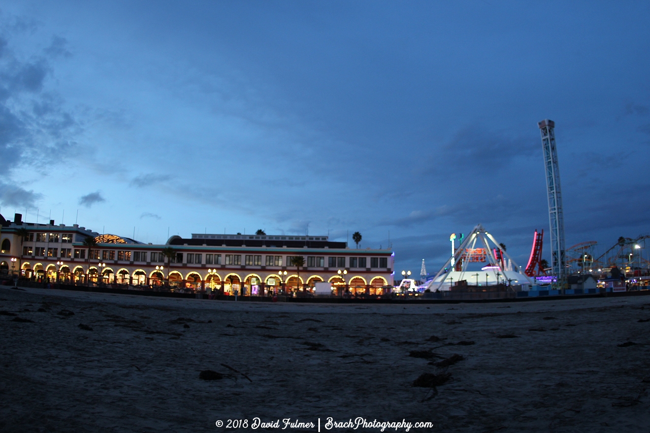 From the beach looking at the amusement park.