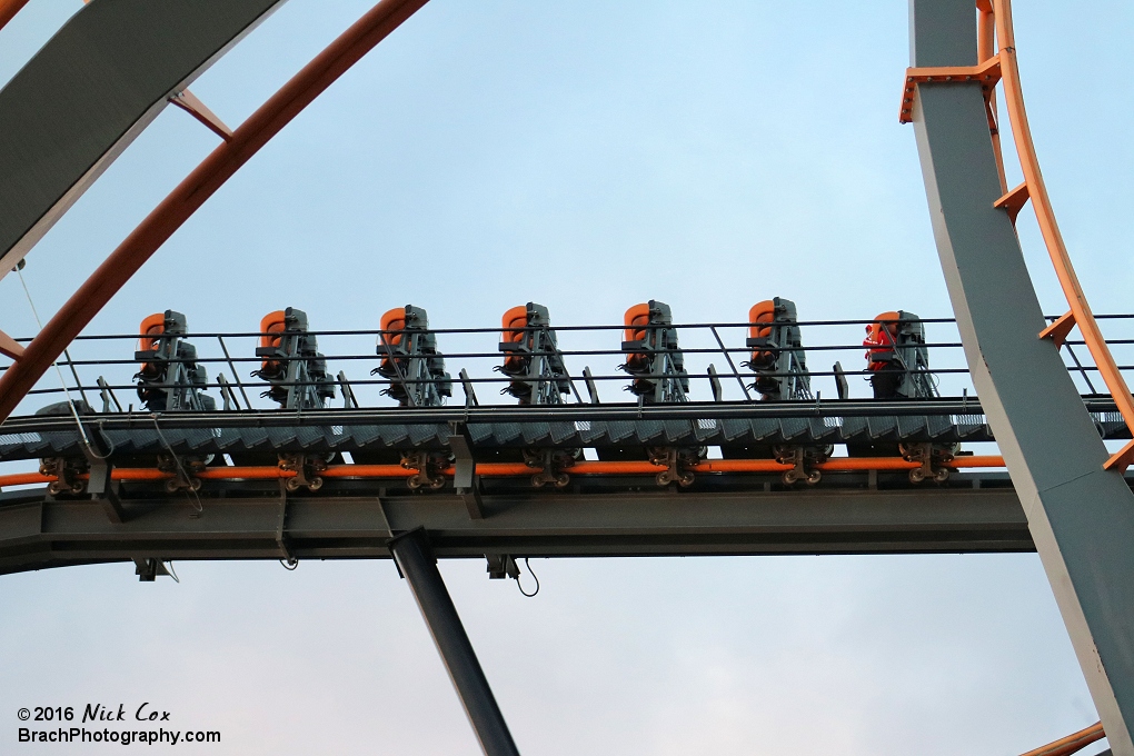 The train headed up the lift hill.