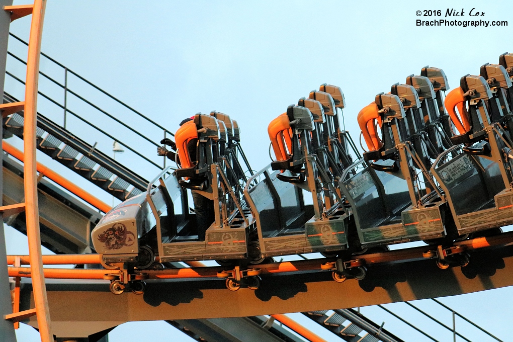 The train headed towards the second half of the ride.