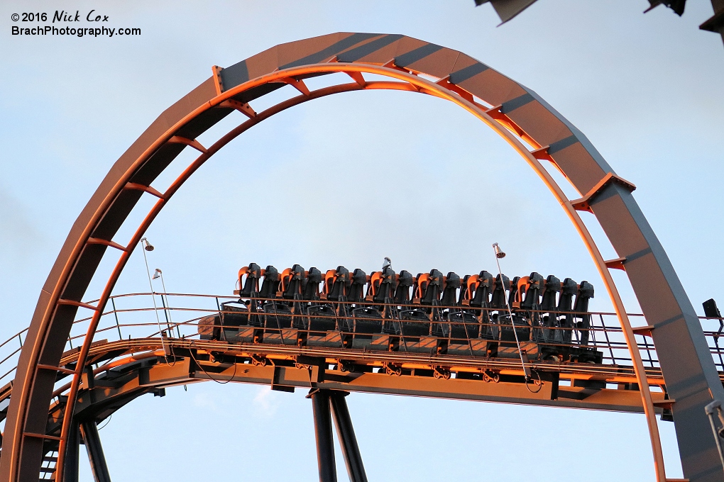 The train going up the lift hill.