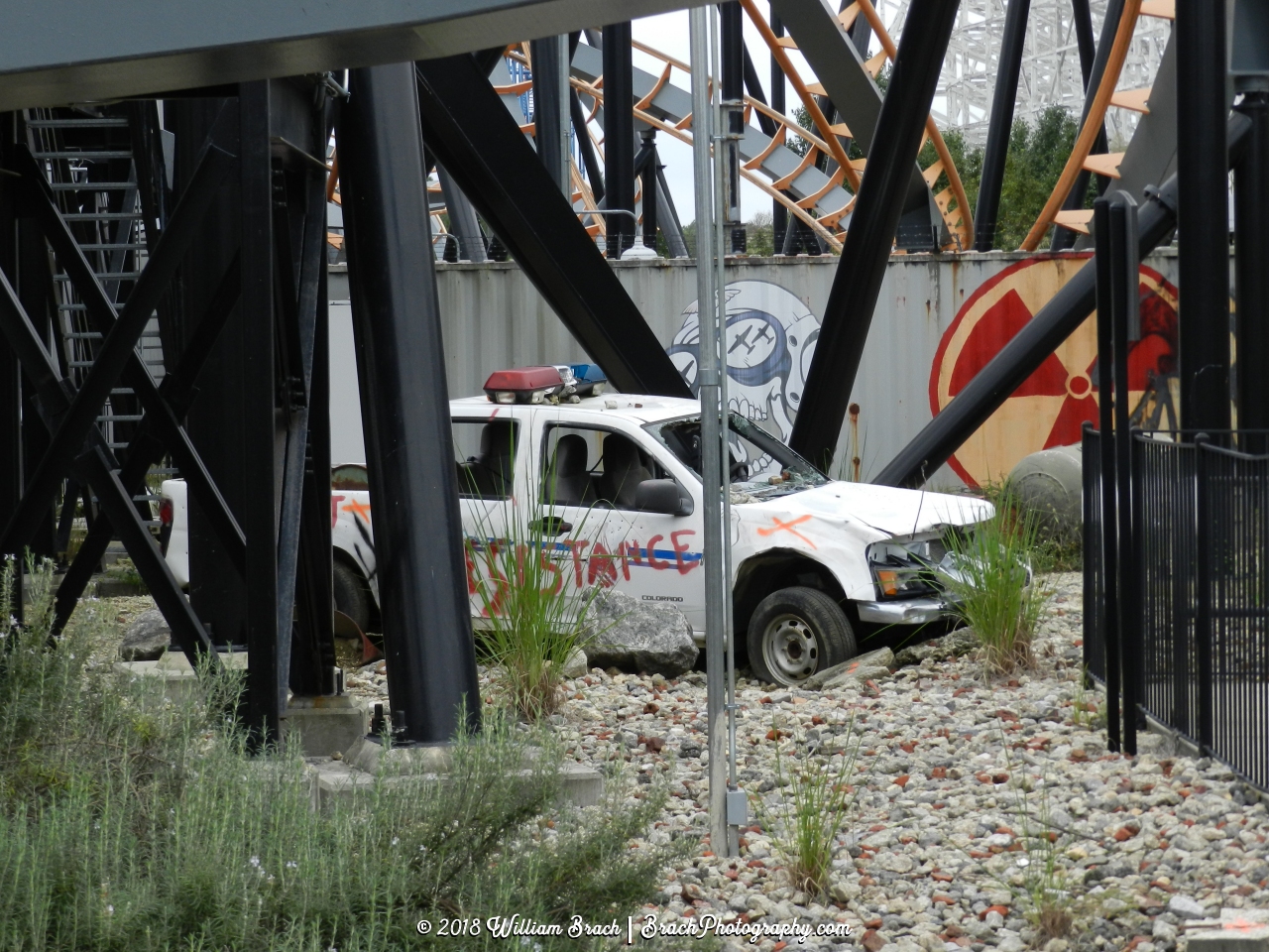 More Apocalypse theming that will likely be removed in the off-season to transform the coaster into Firebird.