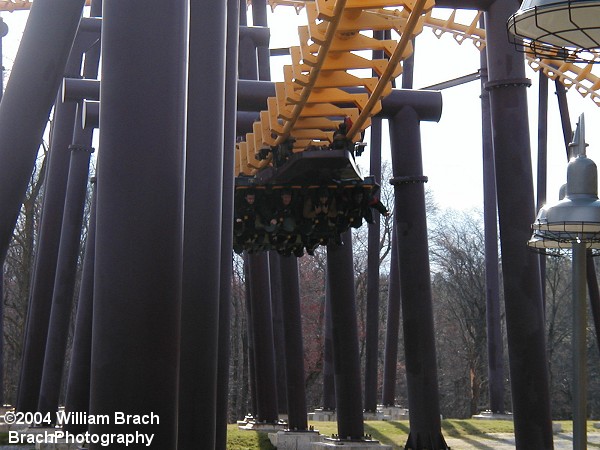 Train running through the first drop.