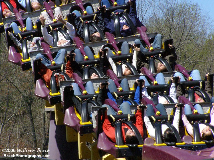 Batwing was installed for the 2001 season.  Batwing is the third Flying Dutchman coaster from Vekoma.  The other two Flying Dutchman coasters from Vekoma are Firehawk at Kings Island in Ohio (originally built in 2001 as X-Flight at Then-Six Flags Ohio) and Nighthawk at Carowinds in North Carolina (Originally built for the 2000 season as Stealth at California's Great America).