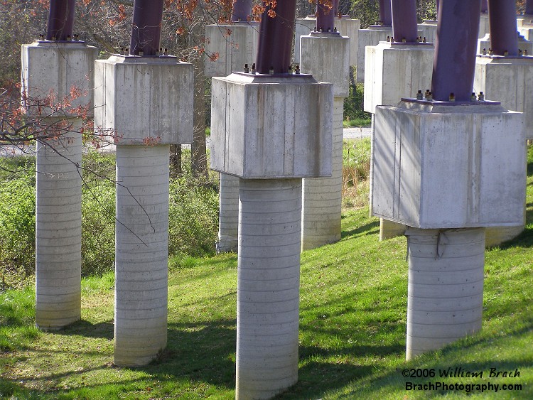 Check out how the supports were constructed for this ride.  Makes it appear that Vekoma planned for this coaster to be built on a flat, level surface.