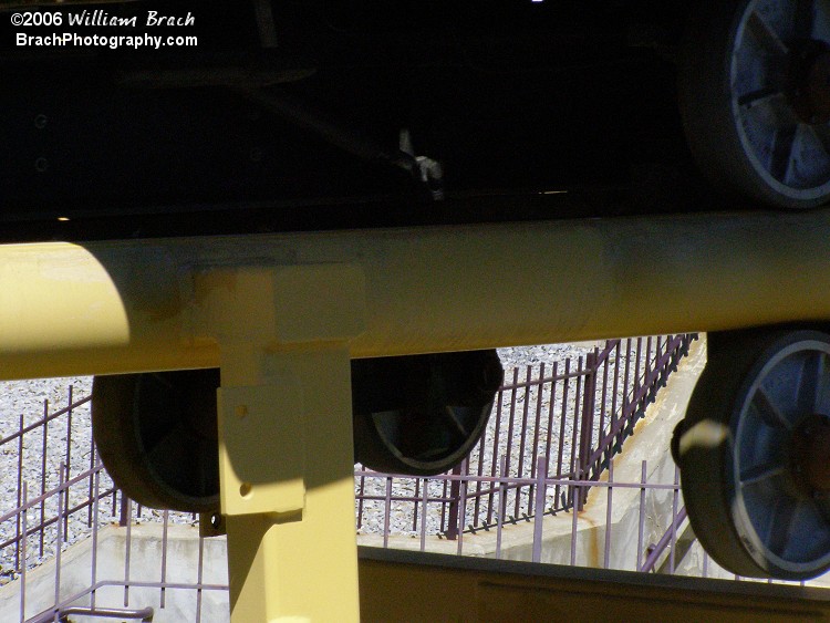 Closeup of the wheel assembly on Batwing.